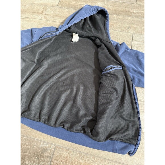 Carhartt Jacket Mens Medium Blue J149 NVY Jacket Thermal Work Lined Hooded - Picture 6 of 7